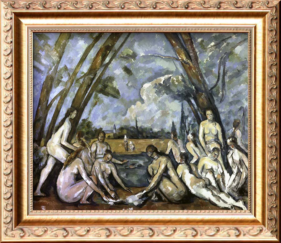 Les Grand Baigneuses, no.1 - Paul Cezanne Painting